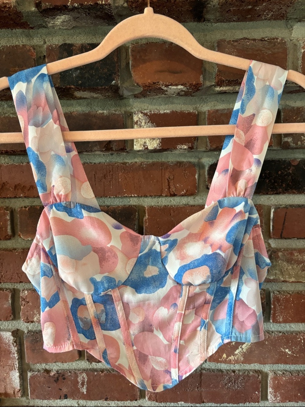 Cider Floral Bustier Corset Crop Top Women’s Size Small